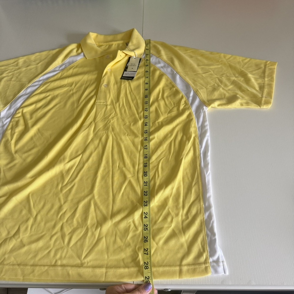 NWT Byron Nelson Eleven Straight Yellow M Men's Polo Shirt Short Sleeve Collared